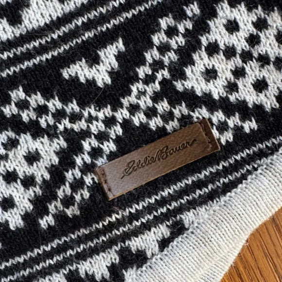 EDDIE BAUER Quarter Zip Nordic Ski/Winter Sweater Size L - Picture 6 of 11